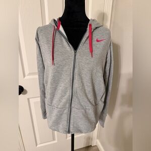 Nike Gray and Pink Women's Hoodie